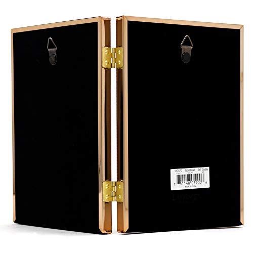 Lawrence Frames 11746D Classic Bead Picture Frame, 4x6 Double, Gold - color: Gold, size: 4x6 Double