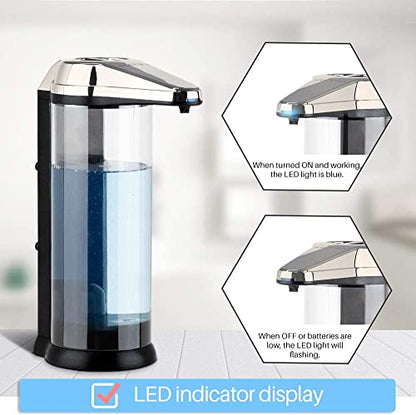 Secura 17oz Automatic Liquid Soap Dispenser, Touchless Battery Operated Hand Soap Dispenser with Adjustable Soap Dispensing Volume Control Dial, Personal Care Dispenser (Silver) - color: Silver, size: 500ml