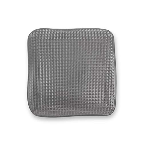 Olivia Stoneware Salad Plate, 4 Count, Gray Embossed Basket Weave - color: Olivia - Gray, size: 4 Salad Plates