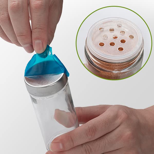 Tianifa 6 Pcs Glass Spice Jars/Bottles for Rotating Spice Rack-3oz Empty round Spice Containers with Airtight Metal Caps with Shaker Lids (6, Stainless Steel Lids) - color: Stainless Steel Lids, size: 6pcs