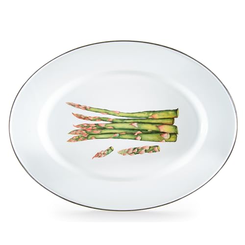 Golden Rabbit Enamelware Oval Platter, 12 x 16in, Fresh Produce - color: Fresh Produce
