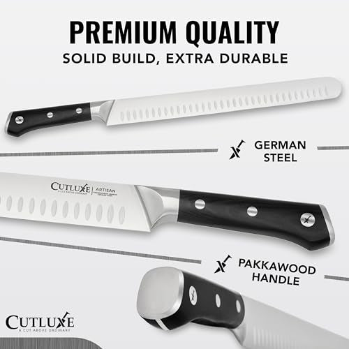 Cutluxe Brisket Knife, 12" Carving & Slicing Knife for Meat & BBQ | Razor Sharp German Steel, Full Tang Ergonomic Handle, Sheath Included – Grilling Gift for Men - size: Brisket Knife