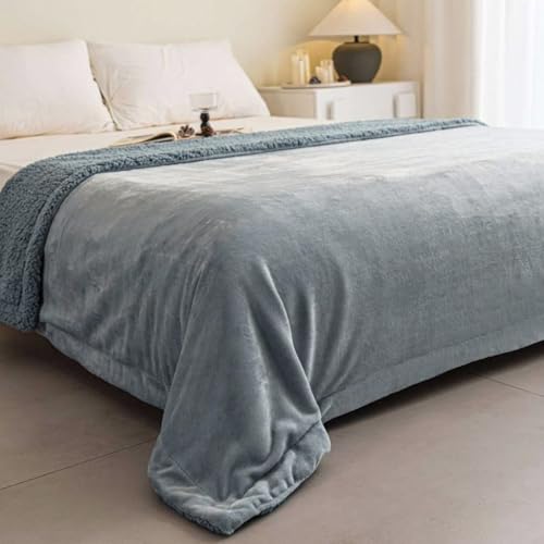 K.Garden Sherpa Throw Blanket for Couch Sofa, Super Soft Cozy Fuzzy Plush Blankets Fleece Thick Warm Blanket for Winter Reversible Thick Warm Blanket for Bed, Sofa, Blue 5060 - color: Blue 25, size: Throw (50" x 60")