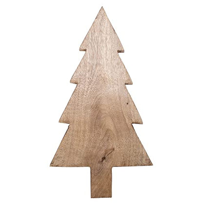 Mary Square Natural Brown Christmas Tree 17.25 x 9.5 Mango Wood Christmas Cheese Cutting Board - style: Large Christmas Tree