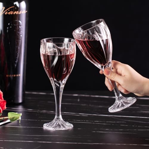 KAMMAK Crystal Red Wine Glasses Set of 2, 8 oz Stemmed Glasses, 780N | Hand Blown, Bordeaux Wine Glasses, Thin Rim & Long Stem, Red & White, Daily Use, Wedding or Birthday Gift for Women - size: 7KPSP780N