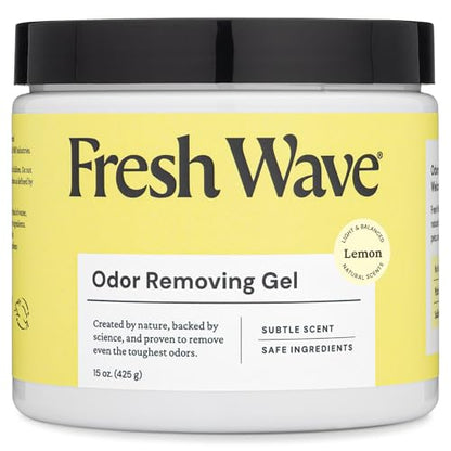 Fresh Wave Lemon Odor Eliminator Gel 15 oz - Air Freshener for Home | Lasts 30-60 days. Plant-based odor absorber. No perfumes or harsh chemicals. Bathroom & closet deoderizer. Refills available. - size: 15 Fl Oz (Pack of 1)