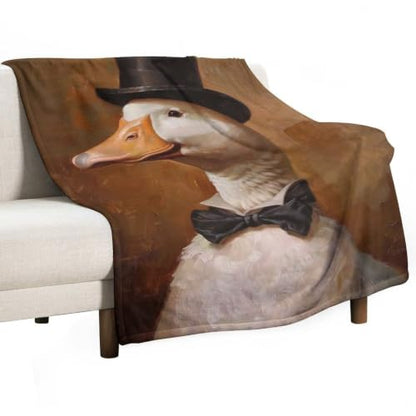 Gentleman Duck 02 Flannel Blankets Fleece Soft Throw Lightweight Plush Gifts for Couch, Bed, Cozy Sofa Plush, Chair, Lovers 60x80in(150x200cm) - color: Style-28, size: 60x80in(150x200cm)