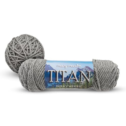 Mary Maxim Titan Bulky Yarn, Weight 5 Acrylic, Chunky Yarn for Crocheting and Knitting, Ideal for Thick, Soft Blankets, Throws, and Graph Style Sweaters, 80 Yards - Light Grey - 1 Skein - color: Light Grey