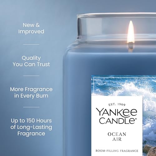 Yankee Candle Ocean Air Scented Candle, 22oz Large Jar with up to 150 Hour Burn Time, Giftable - color: Ocean Air, size: 22 oz