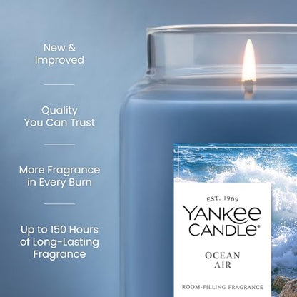 Yankee Candle Ocean Air Scented Candle, 22oz Large Jar with up to 150 Hour Burn Time, Giftable - color: Ocean Air, size: 22 oz