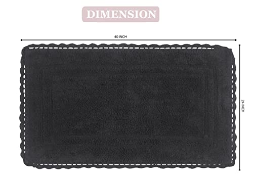Home Weavers Casual Elegance Reversible Bathmat 100% Cotton Bathroom Rugs Set, Washable Rug, Extra Soft and Absorbent Bath Rug, Kitchen Mat, Bath Mat Set, Non Slip Mat, 24"x40" Rectangle, Gray - color: Grey, size: 2' x 3'4" (Rectangular)