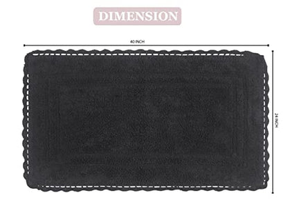 Home Weavers Casual Elegance Reversible Bathmat 100% Cotton Bathroom Rugs Set, Washable Rug, Extra Soft and Absorbent Bath Rug, Kitchen Mat, Bath Mat Set, Non Slip Mat, 24"x40" Rectangle, Gray - color: Grey, size: 2' x 3'4" (Rectangular)