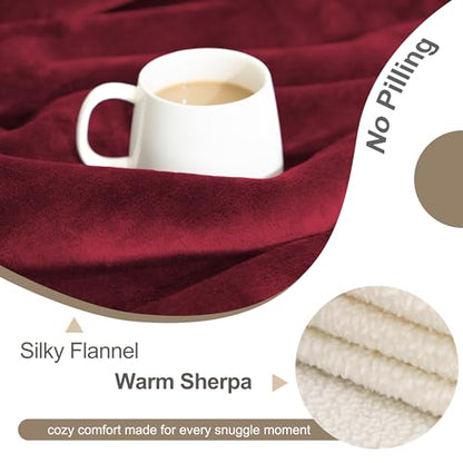 gogobunny Waterproof Bed Blanket, Reversible Sherpa Fleece Throw Blanket for Dog Puppy Cat, Furniture Cover Protects Bed Couch Sofa from Liquid Pee and Pet Fur (Romantic Red, 25x35 inches) - color: Romantic Red, size: 25x35 inches