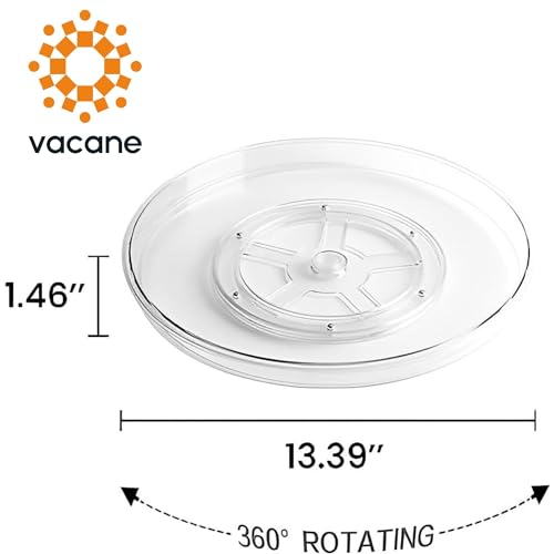 2-Pack 13Inch Lazy Susan Cabinet Organizer, Plastic Rotating Organizer Spice Rack Condiment Organizer for Pantry, Countertop, Cupboard, Refrigerator-Clear - size: 13 Inch | 1 Tier