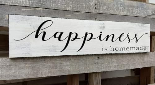 Happiness is Homemade Sign, Farmhouse Kitchen Sign,Rustic Wooden Kitchen Wall Decor for Dining Room (Happiness) 4x16 Inch - color: A8, size: 4 X 16 in