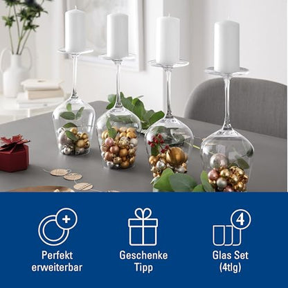 Villeroy & Boch La Divina Collection Bordeaux Goblet, Set of 4, Crystal Glass, 22 oz Capacity | Crystal glass Bordeaux goblets, made in Europe, dishwasher safe, curved lines showcase a classic red's bouquet - style: Bordeaux