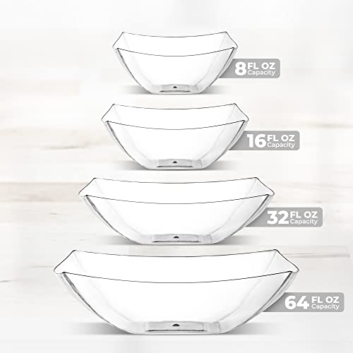4 Pack Disposable Clear Plastic Serving Bowls Square Party & Candy 16oz | Square Design. Disposable Party Tableware. Salad, Fruit & Candy Use. Candy Buffet Containers. Clear Plastic. - color: Clear, size: 16 OUNCE