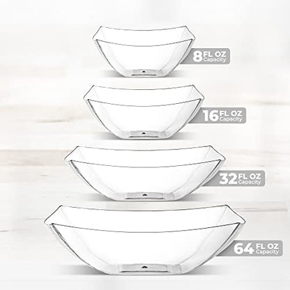 4 Pack Disposable Clear Plastic Serving Bowls Square Party & Candy 16oz | Square Design. Disposable Party Tableware. Salad, Fruit & Candy Use. Candy Buffet Containers. Clear Plastic. - color: Clear, size: 16 OUNCE