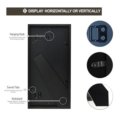 Collage Picture Frame Black Wood 5x7 3-Opening 1 Pack - color: Black-3, size: 3 5X7