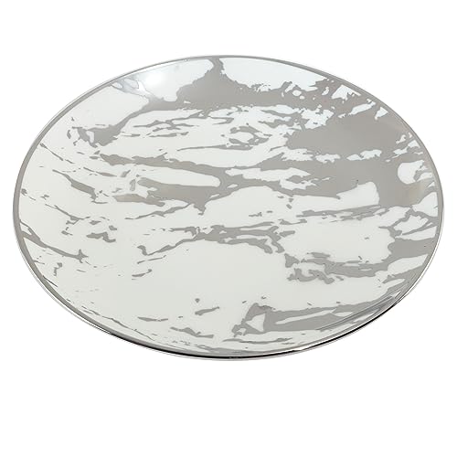 Certified International Matrix Silver Plated 6" Luncheion/Canape Plates Set of 6 Assorted Designs
