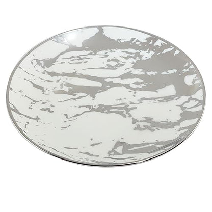 Certified International Matrix Silver Plated 6" Luncheion/Canape Plates Set of 6 Assorted Designs