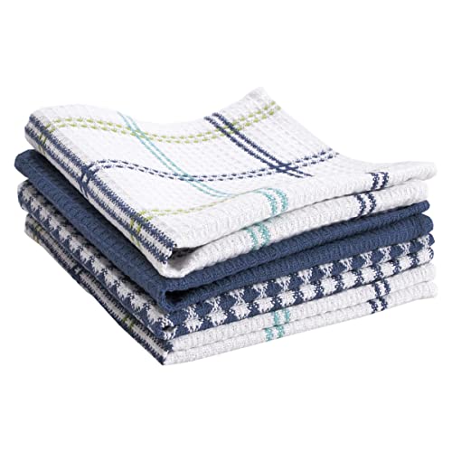 T-Fal Premium Waffle Dish Cloths: Highly Absorbent, Super Soft Long Lasting - 100% Cotton, 12"x13" Towel for Cleaning & Drying, (4-Pack), Cool - color: Cool, size: 4-Pack
