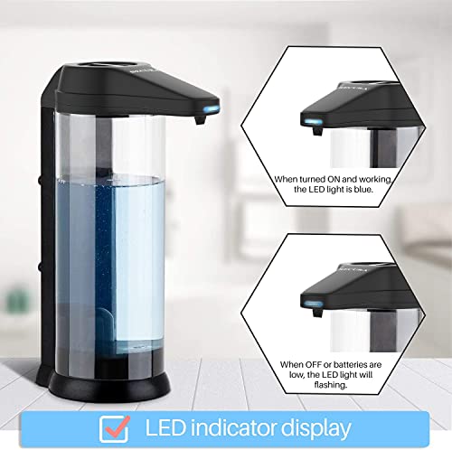 Secura 17oz Automatic Liquid Soap Dispenser, Touchless Battery Operated Hand Soap Dispenser with Adjustable Soap Dispensing Volume Control Dial, Personal Care Dispenser (Black) - color: Black, size: 500ml