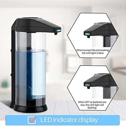 Secura 17oz Automatic Liquid Soap Dispenser, Touchless Battery Operated Hand Soap Dispenser with Adjustable Soap Dispensing Volume Control Dial, Personal Care Dispenser (Black) - color: Black, size: 500ml
