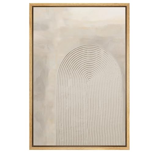 SIGNWIN Framed Canvas Print Wall Art White Geometric Paint Strokes Abstract Shapes Illustrations Modern Art Decorative Rustic Multicolor Zen for Living Room, Bedroom, Office - 24"x36" Natural - color: A04-2301-yuk02, size: 36"L x 24"W