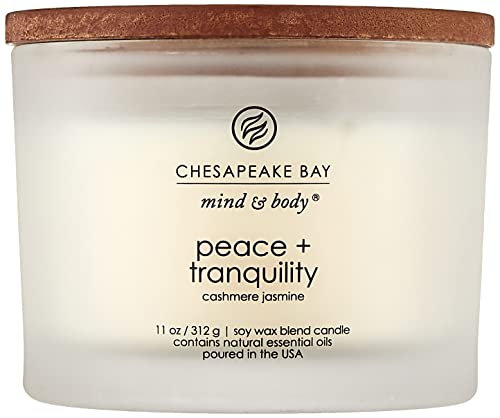 Chesapeake Bay Candle Scented Candle Peace + Tranquility (Cashmere Jasmine) 3-Wick Coffee Table Jar,(Pack of 4) - color: Peace + Tranquility, size: 3-Wick (Pack of 4)
