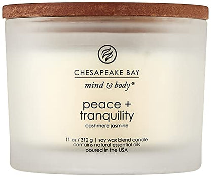 Chesapeake Bay Candle Scented Candle Peace + Tranquility (Cashmere Jasmine) 3-Wick Coffee Table Jar,(Pack of 4) - color: Peace + Tranquility, size: 3-Wick (Pack of 4)