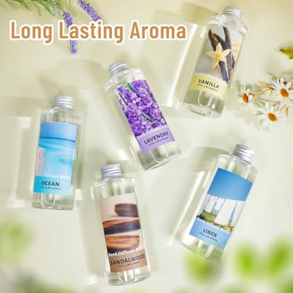 STRN Reed Diffuser Oil Refill, Lavender Scented Reed Diffuser Refill 200ML | Long-Lasting Summer Fragrance for Home, Living Room, Bedroom, Office - color: Purple 2