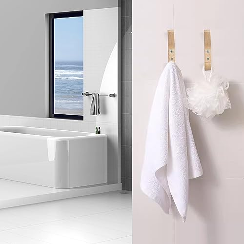 Natural Wood Wall Hooks,4 Pack Wall Mounted Wooden Coat Hooks,Modern Decorative Wooden Peg Hook for Entrance Wall,Heavy Duty Bag Hanger Hooks for Hanging Coats,Key,Towels,Purse(Oak Wood)