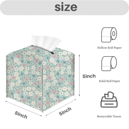 Floral Tissue Box Cover, Tissue Box Holder for Home, Office 5x5IN - color: Flower 374