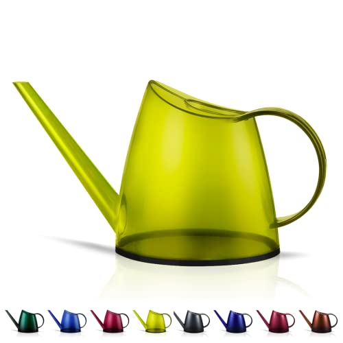 Small Indoor Plant Watering Can Long Spout 1.4L Green Lemon | Long Spout Prevents Spills Fits 5 Potted Bonsais Ergonomic Grip Precise Control Stylish Nordic Vibe Decor - color: Green Lemon