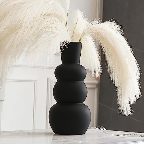 Black Ceramic Vase, Modern Matte Clay - color: F-black Tall Vase