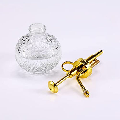Glass Plant Mister Spray Bottle, 6.5" Clear Glass Water Spray Bottle with Gold Top Pump Small Watering Can, Small Plant Sprayer Mister for Indoor Outdoor House(Clear+Gold E) - style: Clear+Gold E