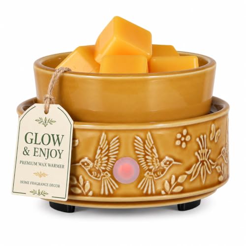 Hummingbird Wax Melt Warmer for Scented Wax 3-in-1 Ceramic Wax Warmer | Fragrances Candle Oils, Home Fragrance Burner,Electric Candle Warmer for Mom Women (Yellow) - color: Yellow Hummingbird