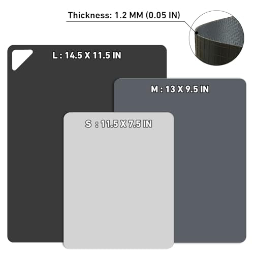 WK Flexible Plastic Cutting Boards Mats for Kitchen, Flexible Non Slip Cutting Mat, Thin Cutting Sheets, BPA Free, Dishwasher Safe, Multi Sizes - color: Multi Grey - S&M&L - 3