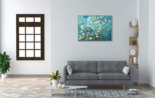 Wieco Art Framed Wall Art Giclee Canvas Prints of Almond Blossom by Vincent Van Gogh Paintings Reproduction Abstract Artwork for Wall Decor - size: 32"L x 24"W