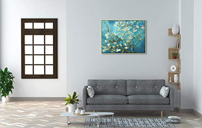 Wieco Art Framed Wall Art Giclee Canvas Prints of Almond Blossom by Vincent Van Gogh Paintings Reproduction Abstract Artwork for Wall Decor - size: 32"L x 24"W