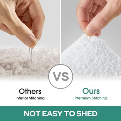 HOMEIDEAS Bathroom Rugs Sets 2 Piece, Super Soft and Absorbent Non Slip Microfiber Machine Washable Bath Mat Set (20" x 32" + 16" x 24", White) - color: Loop- White, size: 1'4" x 2'8" (16"x24"+20"x32")