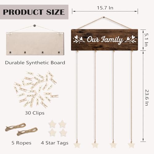 Family Photo Frame Gifts,Mothers Day Gift for Mom Women, Our Family Picture Frame, Housewarming Wedding Gifts for Couples, Farmhouse Rustic Wood Hanging Photo Wall Table Top Frames - color: Family - Our Family