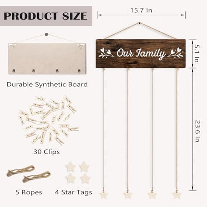 Family Photo Frame Gifts,Mothers Day Gift for Mom Women, Our Family Picture Frame, Housewarming Wedding Gifts for Couples, Farmhouse Rustic Wood Hanging Photo Wall Table Top Frames - color: Family - Our Family