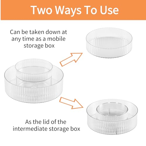 Plastic Lazy Susan Organizer,2 Tier Rotating Storage Turntable for Cabinet Clear Spice Rack,Makeup Spinning Organizer,Countertop Organizer for Kitchen,Pantry,Bathroom,Office - size: 11 Inch | 2 Tier