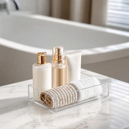 HBlife Acrylic Guest Towel, Paper Napkin Holder Tray for Bathroom - Clear Waterproof Disposable Paper Hand Towel Dispenser, Modern Flat for Table, Kitchen, Home, Hotel, Office - color: Clear Guest Towel Tray