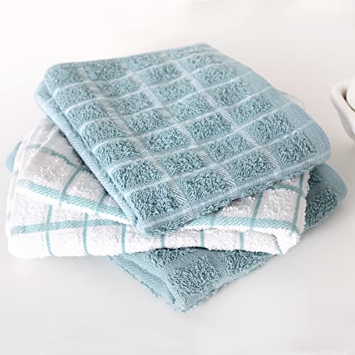 Ritz Premium 100% Cotton Terry Check Kitchen Dish Towels - Highly Absorbent, Super Soft, Long-Lasting, 25"x15", 3-Pack, Dew - color: Dew, size: 3-Pack - Kitchen Towel