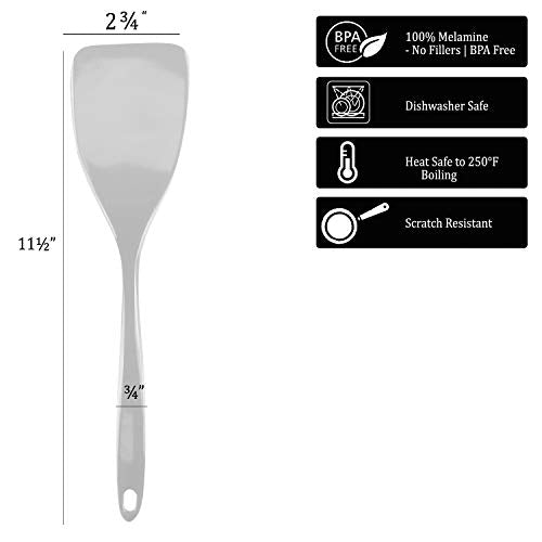 Spatula, Turner for Non-stick pans, Heat Resistant, BPA Free Melamine Utensil with Ergonomic Handle, 11 inch, Set of 6 by Reston Lloyd, Turquoise - color: Turquoise, size: 100% Melamine Spatula, Set of 6