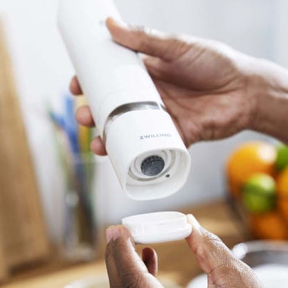 Electric Salt/Pepper Mill, rechargeable - color: White