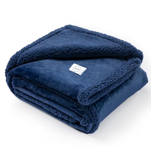 Waterproof Dog Throw Blanket Reversible Pet Fleece Blankets Bed Cover Dark Blue Puppy Blankets Leakproof Sofa Couch Washable Cover Cat Pet Blanket for Warm-Navy Blue,S-40x28in - color: Navy Blue, size: S-71*100cm(28*40in)